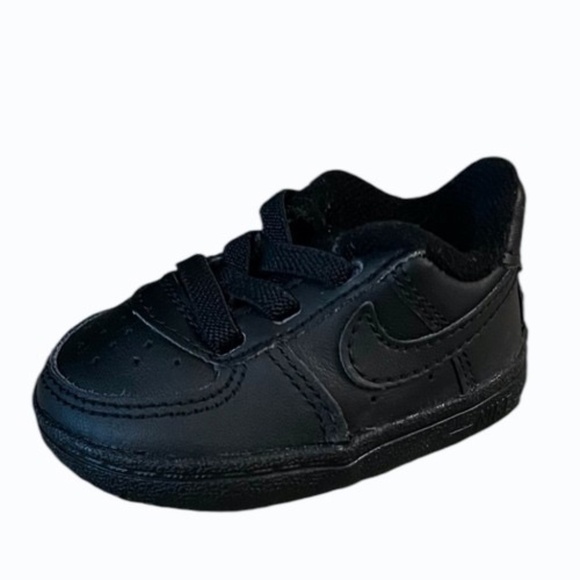 Nike Air Force 1 Baby Shoes Size 1 Infant Black Low Top Sneakers - Picture 1 of 9